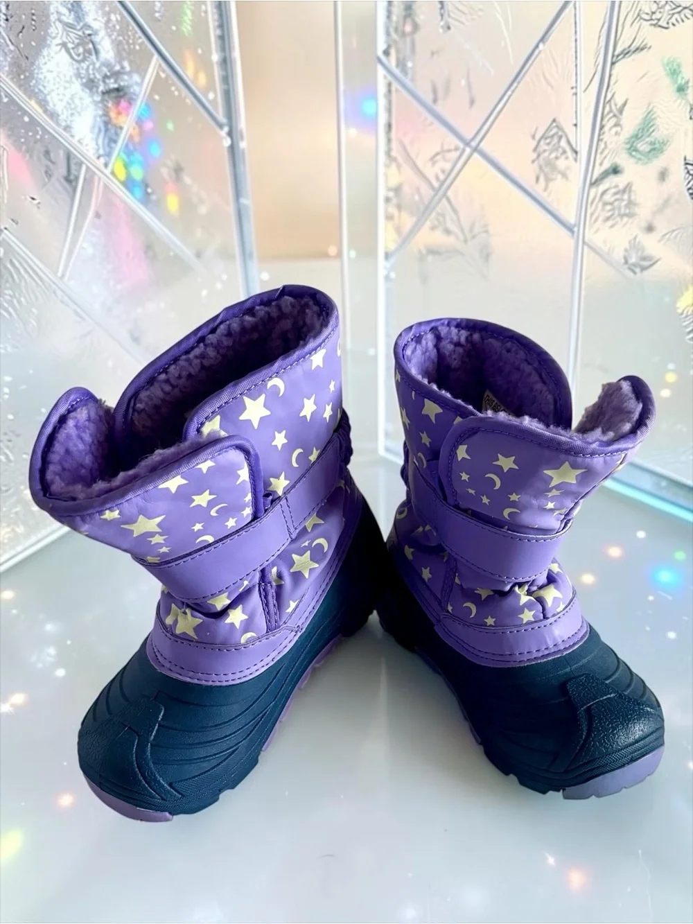 Cat & Jack Purple & Navy Thermolite Star Winter Boots Toddler Girls Size 11